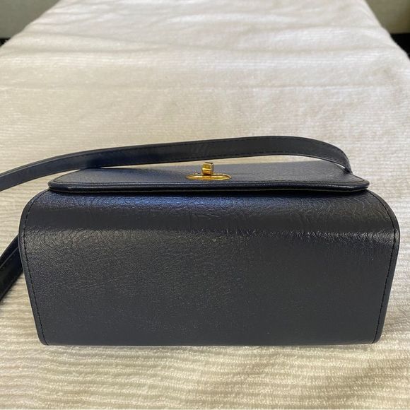 Navy Blue Hard Shell Crossbody Mini Satchel Purse - Picture 6 of 13